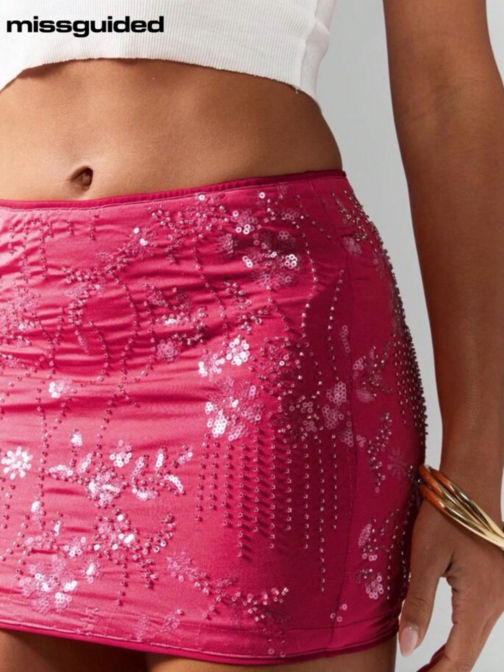 Beautiful sequin hot pink miniskirt